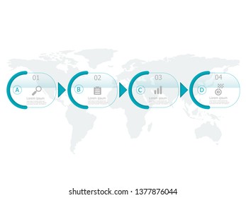 abstract horizontal timeline infographics 4 steps vector background