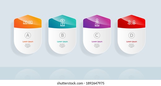 abstract horizontal timeline infographics 4 steps for business and presentation vector illustration background