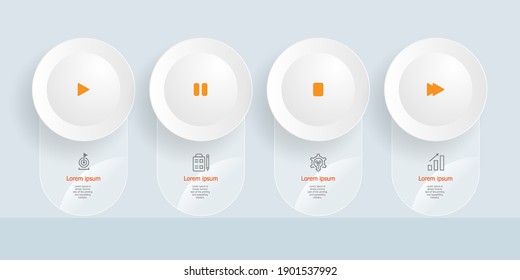 abstract horizontal timeline infographics 4 steps for business and presentation vector illustration background