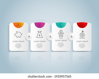infografías horizontales de línea de tiempo abstractas 4 pasos con plantilla de mapa mundial para fondo de ilustraciones vectoriales de presentación y de negocios