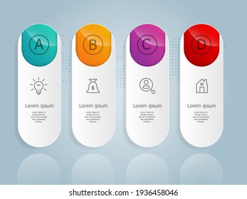 infografías horizontales de línea de tiempo abstractas 4 pasos con plantilla de icono para el fondo de ilustraciones vectoriales de presentación y de negocios
