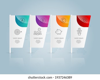 abstract horizontal  timeline infographics 4 steps with world map template for business and presentation vector illustration background