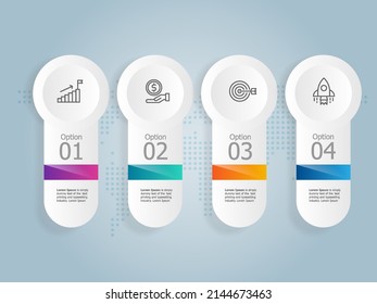 informe de presentación de elementos de infografías horizontales abstractas de línea de tiempo con iconos de negocios fondo de ilustración vectorial de 4 pasos