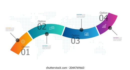 abstract horizontal timeline infographics presentation report with icon 4 steps vector illustration