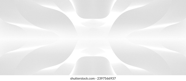 Abstract horizontal vector banner with luxury white line pattern (striped background texture). Premium design template for business card, formal backdrop, wedding catalog, prestigious voucher, invite