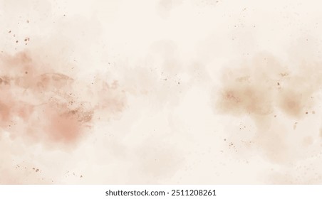 Abstract horizontal watercolor background. Brush stroked painting pastel warm color watercolour. Hand drawn vector texture