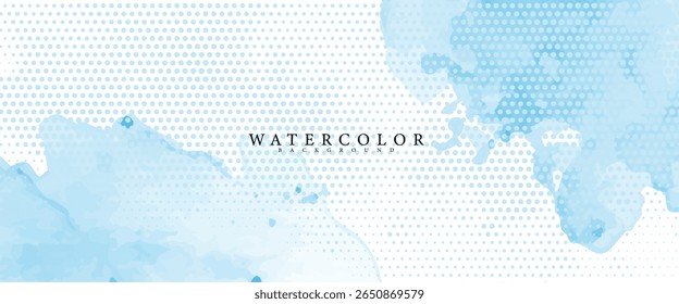 Abstract horizontal watercolor background. Brush stroked painting pastel color watercolour. Hand drawn vector texture.