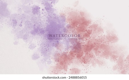 Abstract horizontal watercolor background. Hand drawn vector texture. Brush stroked painting pastel color watercolour