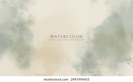 Abstract horizontal watercolor background. Hand drawn vector texture. Brush stroked painting pastel color watercolour