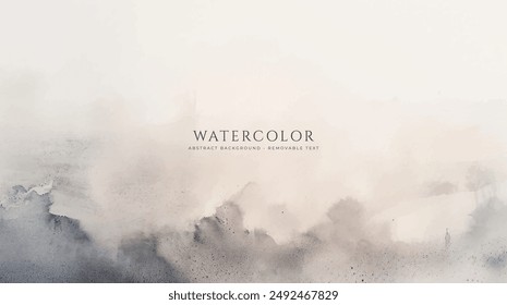 Abstract horizontal watercolor background. Hand drawn vector texture. Brush stroked painting pastel color watercolour