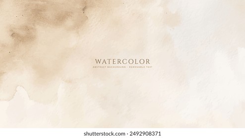 Abstract horizontal watercolor background. Hand drawn vector texture. Brush stroked painting pastel color watercolour