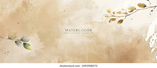 Abstract horizontal watercolor background. Hand drawn vector texture. Brush stroked painting pastel color watercolour