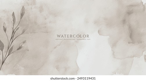 Abstract horizontal watercolor background. Hand drawn vector texture. Brush stroked painting pastel color watercolour