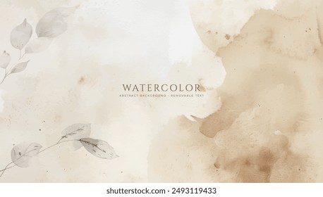 Abstract horizontal watercolor background. Hand drawn vector texture. Brush stroked painting pastel color watercolour