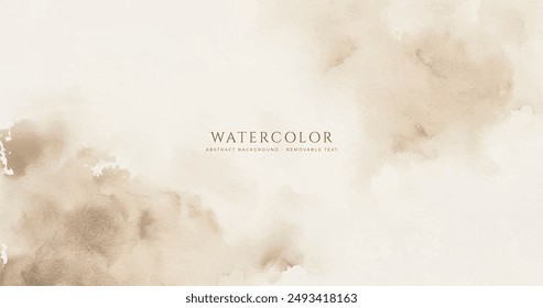 Abstract horizontal watercolor background. Hand drawn vector texture. Brush stroked painting pastel color watercolour