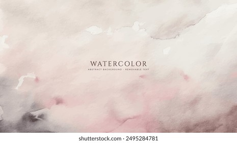 Abstract horizontal watercolor background. Hand drawn vector texture. Brush stroked painting pastel color watercolour