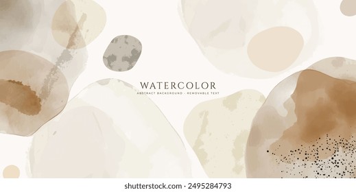 Abstract horizontal watercolor background. Hand drawn vector texture. Brush stroked painting pastel color watercolour