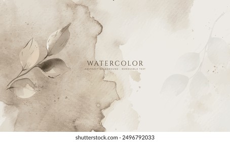 Abstract horizontal watercolor background. Hand drawn vector texture. Brush stroked painting pastel color watercolour