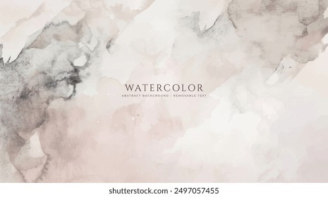 Abstract horizontal watercolor background. Hand drawn vector texture. Brush stroked painting pastel color watercolour