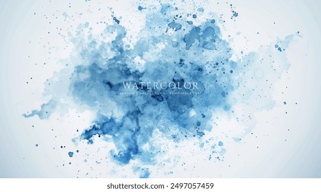 Abstract horizontal watercolor background. Hand drawn vector texture. Brush stroked painting pastel color watercolour