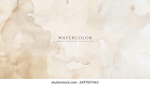 Abstract horizontal watercolor background. Hand drawn vector texture. Brush stroked painting pastel color watercolour
