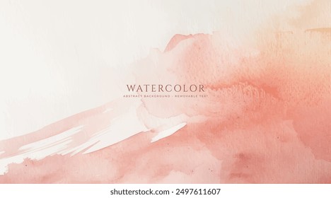 Abstract horizontal watercolor background. Hand drawn vector texture. Brush stroked painting pastel color watercolour