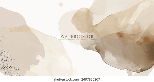 Abstract horizontal watercolor background. Hand drawn vector texture. Brush stroked painting pastel color watercolour