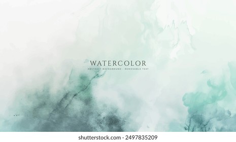Abstract horizontal watercolor background. Hand drawn vector texture. Brush stroked painting pastel color watercolour