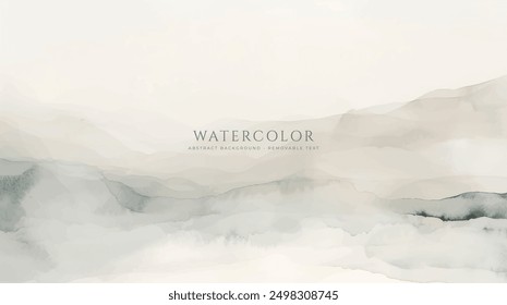 Abstract horizontal watercolor background. Hand drawn vector texture. Brush stroked painting pastel color watercolour