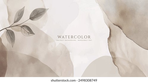 Abstract horizontal watercolor background. Hand drawn vector texture. Brush stroked painting pastel color watercolour