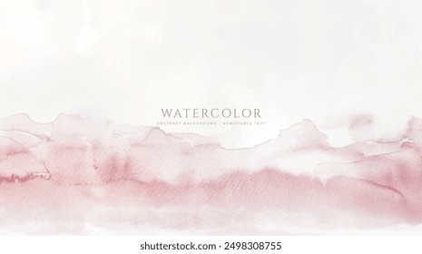 Abstract horizontal watercolor background. Hand drawn vector texture. Brush stroked painting pastel color watercolour