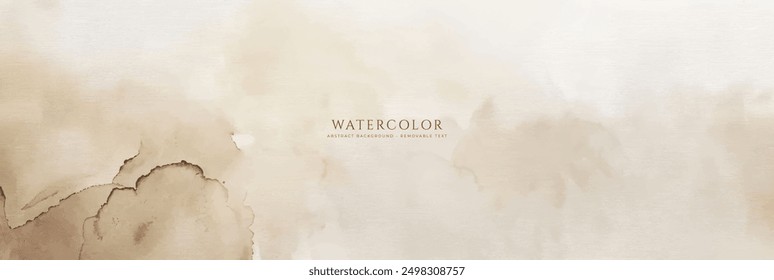 Abstract horizontal watercolor background. Hand drawn vector texture. Brush stroked painting pastel color watercolour