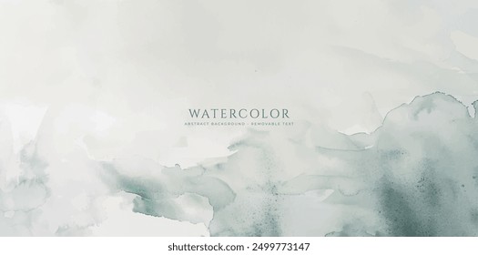 Abstractas fondo de acuarela Horizontal. Textura de Vector dibujado a mano. Pincel pintado color pastel acuarela