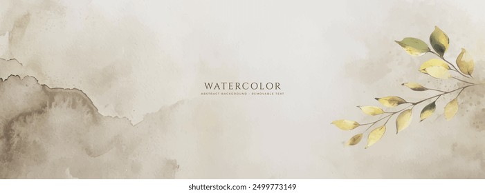Abstract horizontal watercolor background. Hand drawn vector texture. Brush stroked painting pastel color watercolour