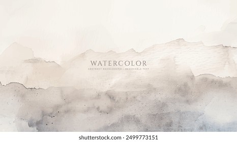 Abstract horizontal watercolor background. Hand drawn vector texture. Brush stroked painting pastel color watercolour