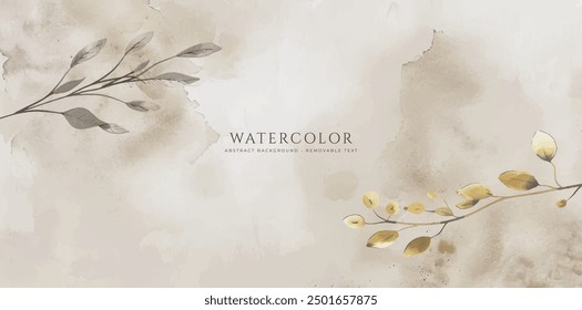 Abstract horizontal watercolor background. Hand drawn vector texture. Brush stroked painting pastel color watercolour