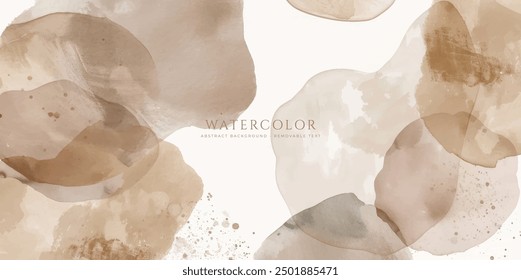 Abstract horizontal watercolor background. Hand drawn vector texture. Brush stroked painting pastel color watercolour