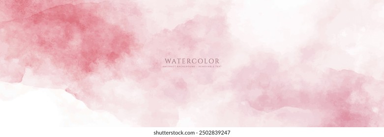 Abstract horizontal watercolor background. Hand drawn vector texture. Brush stroked painting pastel color watercolour