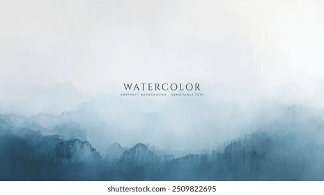 Abstract horizontal watercolor background. Hand drawn vector texture. Brush stroked painting pastel color watercolour