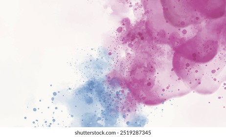 Abstract horizontal watercolor background. Hand drawn vector texture. Brush stroked painting pastel color watercolour