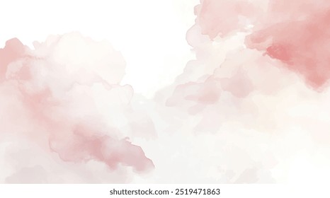 Abstract horizontal watercolor background. Hand drawn vector texture. Brush stroked painting pastel color watercolour