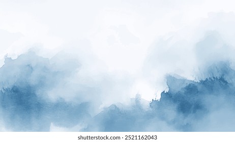 Abstract horizontal watercolor background. Hand drawn vector texture. Brush stroked painting pastel color watercolour