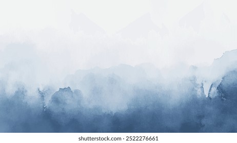 Fundo abstrato de aquarela horizontal. Textura vetorial desenhada à mão. Pincel traçado pintura pastel cor aquarela