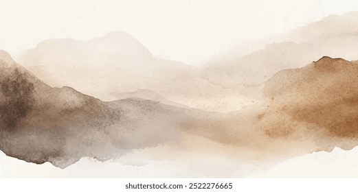 Abstract horizontal watercolor background. Hand drawn vector texture. Brush stroked painting pastel color watercolour