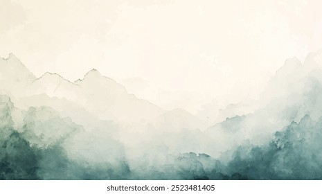 Abstract horizontal watercolor background. Hand drawn vector texture. Brush stroked painting pastel color watercolour