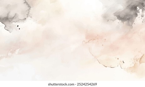 Abstract horizontal watercolor background. Hand drawn vector texture. Brush stroked painting pastel color watercolour
