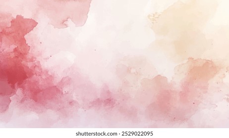 Abstract horizontal watercolor background. Hand drawn vector texture. Brush stroked painting pastel color watercolour