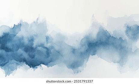 Fundo abstrato de aquarela horizontal. Textura vetorial desenhada à mão. Pincel traçado pintura pastel cor aquarela