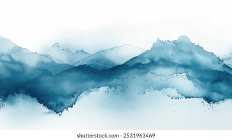 Abstract horizontal watercolor background. Hand drawn vector texture. Brush stroked painting pastel color watercolour