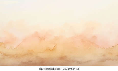 Fundo abstrato de aquarela horizontal. Textura vetorial desenhada à mão. Pincel traçado pintura pastel cor aquarela